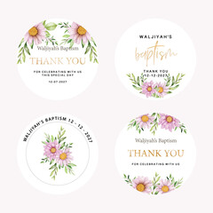beautiful floral summer and autumn labels design