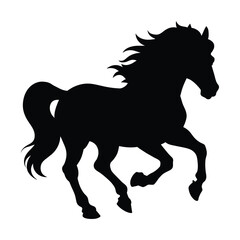 silhouette of a horse on white
