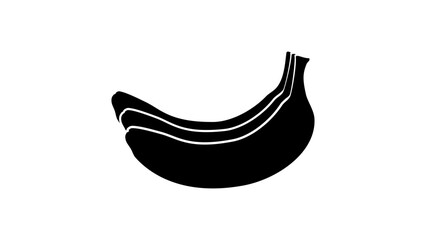 banana symbol, black isolated silhouette