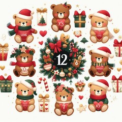 Fototapeta premium A collection of teddy bears image lively has illustrative meaning used for printing illustrator.