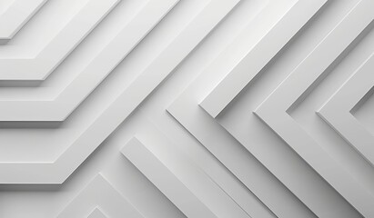 The image displays a minimalist 3D geometric pattern of white overlapping and intersecting lines against a clean background