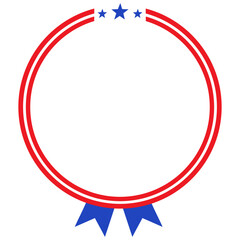 America American Flag Circle Frame Banner Badge Ribbon Design Template