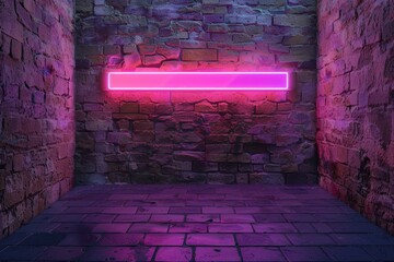 A brick wall with a neon sign, perfect for urban themed designs