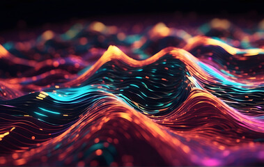 An abstract image of a wave of colourful lights, Abstract Background and Technological background concept
