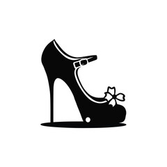 High heels icon isolated on white background. Vector art.