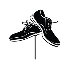 Simple black vector boots icon isolated on white