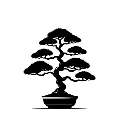 Bonsai tree silhouette