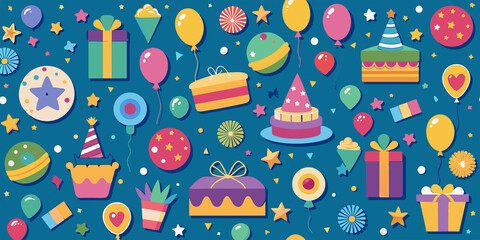 Birthday Seamless Icon Background
