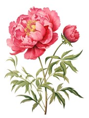 watercolor clipart of a carnation flower