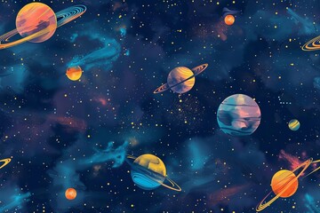 Seamless pattern with painted space, wallpaper background. Design for clothing, bedding, underwear, pajamas, banner, textile, poster, card and scrapbook