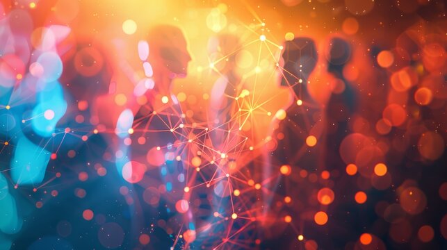 Social network theme hologram background.