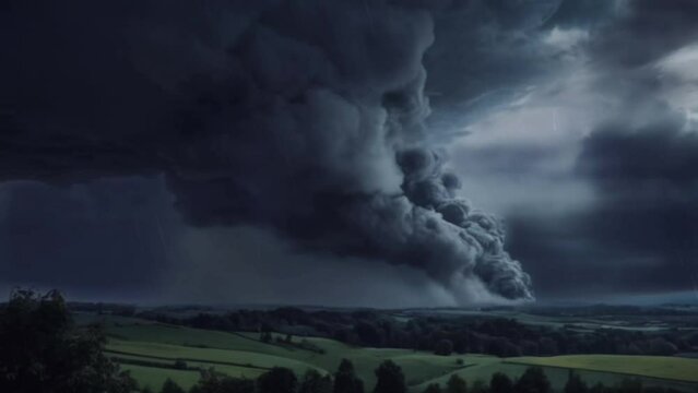 storm clouds over the mountains 