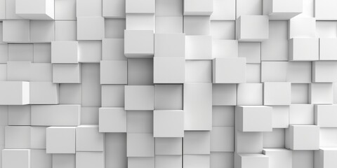 White Block Background. Square Tile Texture for Clean Business Style (3D Illustration)