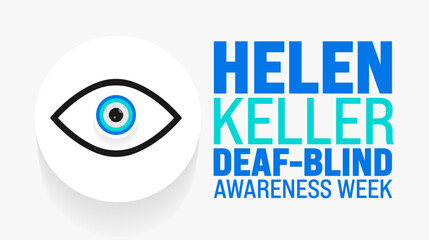 June is Helen Keller Deaf Blind Awareness Week background template. Holiday concept. use to background, banner, placard, card, and poster design template with text inscription and standard color.