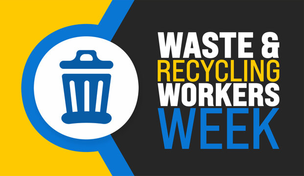 June is Waste and recycling workers week background template. Holiday concept. use to background, banner, placard, card, and poster design template with text inscription and standard color.
