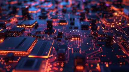 Obraz premium Automatic Pick and Place machine quickly installs Components on Generic Circuit Board. Electronics and Circuit board Manufacturing. Bright Environment