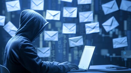 hacker  attack cyber crime email phising illustration