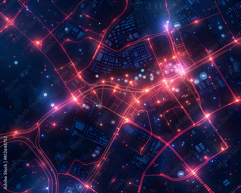 Poster dynamic smart city landscape showcasing real time data and analytics for optimized infrastructure an