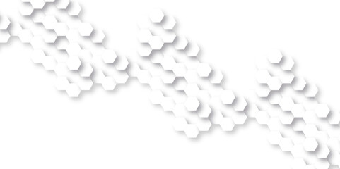 Abstract white background with digital data and hexagons. Modern abstract vector polygonal pattern. Futuristic abstract honeycomb seamless. Technology illustration for web banner design template. 