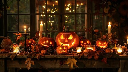 Explore spooky Halloween-themed settings and decorative tables. Transform your space with eerie ambiance, pumpkin centerpieces, and haunting decorations for a festive celebration.