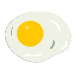 Fried egg isolated on white background, vector drawing