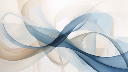 Elegant and Fluid Abstract Design with Blue Curves Overlay, smoke.