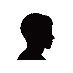 Person head vector silhouette isolated