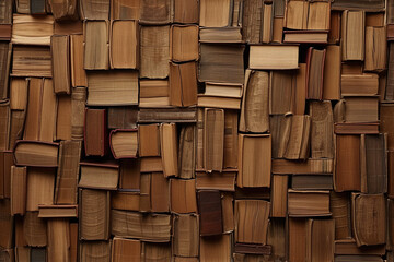 Stacked Books Background, brown Reading and Education Design | Knowledge, Learning, Literature, Library, Academic, Bookshelf, Stack of Books
