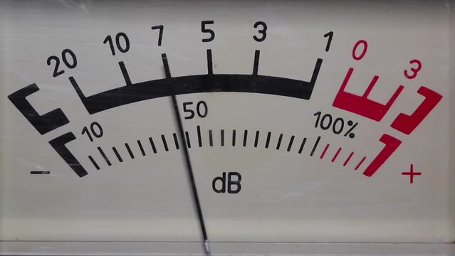 Decibel meter, part of sound equipment, macro shot 4k