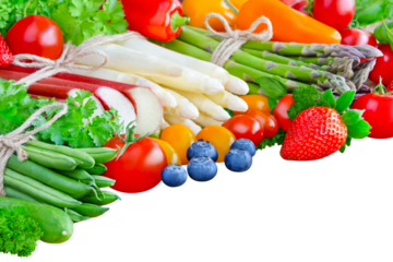 Gemüse und Obst Hintergrund transparent PNG cut out Fresh vegetables and fruits