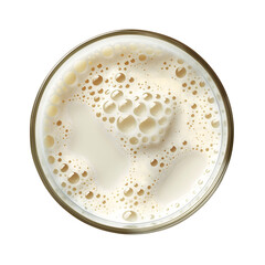 milk in glass Closeup isolated on transparent background Generative Ai.
