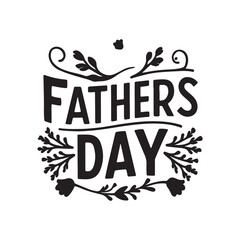 Happy Father's Day. Lettering with floral ornament sign symbols