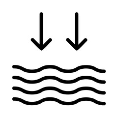 Falling Water Level Weather Icon Outline