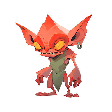 An illustration of a red goblin with a dwarf body