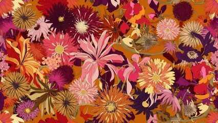 flower seamless pattern on muster background