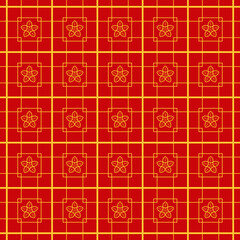 Chinese pattern, Red chinese seamless pattern, oriental background. Vector illustration