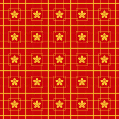 Chinese pattern, Red chinese seamless pattern, oriental background. Vector illustration