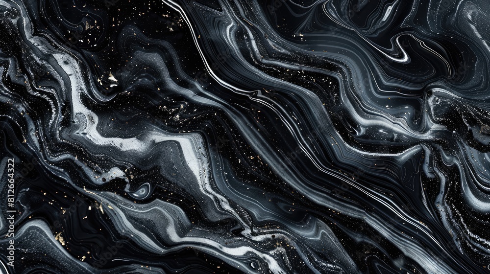 Poster abstract background design created from a pattern of black marble texture