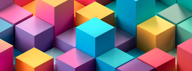 A colorful image of blocks in various colors. The blocks are arranged in a way that creates a sense of depth and dimension. Generative AI