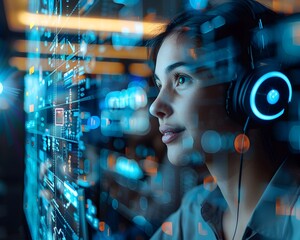 Digital Customer Service Agents Assisting Clients Through Virtual Interface