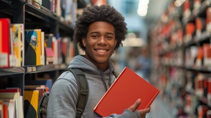 Student Smiling in Library
