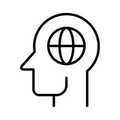 Knowledge icon. Person head icon