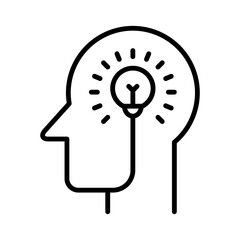 Creativity icon. Icon about intelligence. Person head icon
