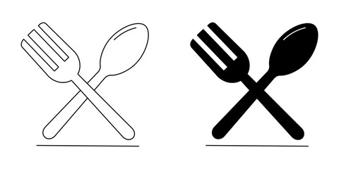 Spoon and Fork Icons of restaurant collection In Trendy Design Vector ilustration