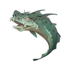 Obraz premium An illustration of a Sachihoko fish with a green body