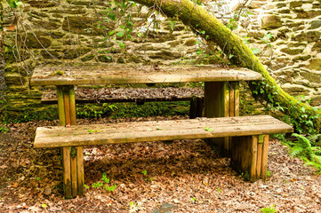 Naklejka premium Mills of the Medio River, Villamayor, Miño, La Coruña