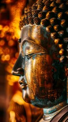 Obraz premium Buddha Meditation Statue in Gold