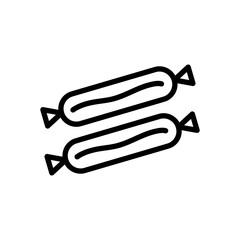 Sausages line icon. Food icon. Barbecue icon isolated on white background. Transparent background, minimalist symbol. Vector images
