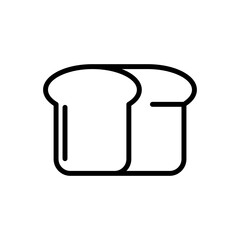 Toast cover line icon. Food icon. Bakery icon isolated on white background. Transparent background, minimalist symbol. Vector images