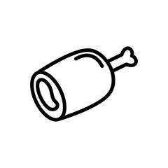 Meat line icon. Food icon. Meat icon isolated on white background. Transparent background, minimalist symbol. Vector images